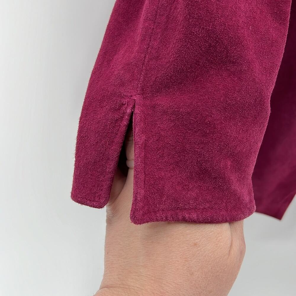 Pendleton Button Down Suede Leather Jacket - Plum… - image 4